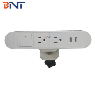 bord USB de 2M Cable Tabletop Round chargeant la prise de bureau électrique d'extension de puissance