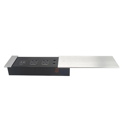 Le bureau de Boente a utilisé la boîte de prise de table de prise de table de glissière d'alliage d'aluminium avec HD-MI pour des meubles de bureau