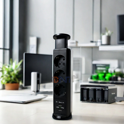 Cercle rond Couverture de cuisine cachée avec prise USB et prise pour le comptoir