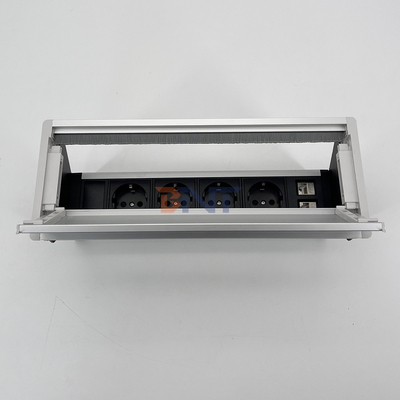 Nouveau style de pinceau Socket de bureau Table de conférence prises électriques Alliage d'aluminium Flip Up Socket