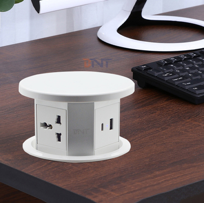OEM/ODM Smart Pop-Up Power Outlet Socket de table en aluminium avec 4 prises AC et 2 ports USB Norme IP44 pour le chargement