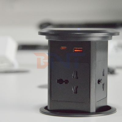 Nouvelle prise électrique pneumatique US UK Universal Four Surface Mount Socket Desktop Top avec prise électrique de charge sans fil 15W