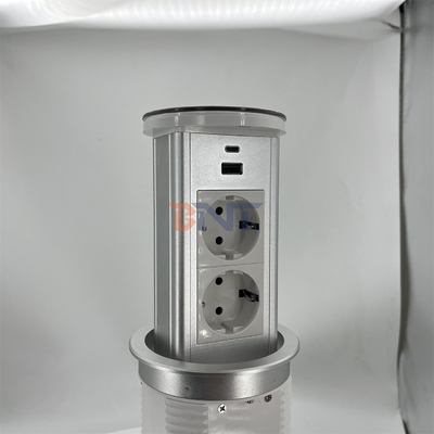 Soulevé prise de courant en retrait de table avec 2 prises de courant alternatif et ports USB prise de courant cachée pour bureau