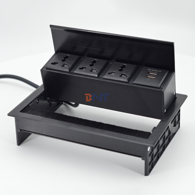 Pinceau Flip Up prise d'alimentation universelle Couverture Socket de bureau avec port de données USB-S /Boîte de connectivité Flip de table