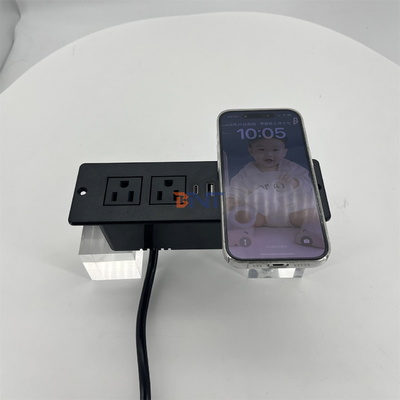 canapé 2 prises de courant alternatif américaines et prise de charge usb avec chargeur sans fil 60mm us power canapé de bureau chargeur de meubles power soc