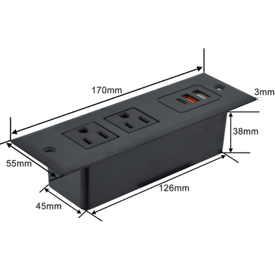 OEM/ODM Office prise de canapé multifonctionnelle intégrée à la prise de table prise de courant us avec ports usb A + C