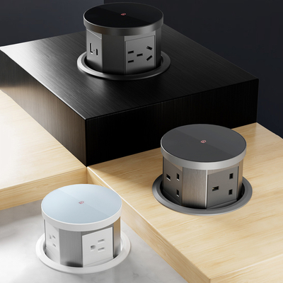 Socket d'alimentation caché avec port USB Socket de cuisine à courant alternatif 16A avec chargeur rapide sans fil pour Office