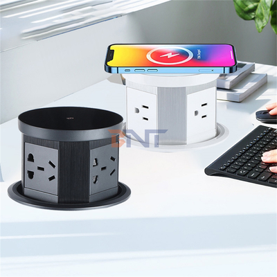 Socket d'alimentation caché avec port USB Socket de cuisine à courant alternatif 16A avec chargeur rapide sans fil pour Office