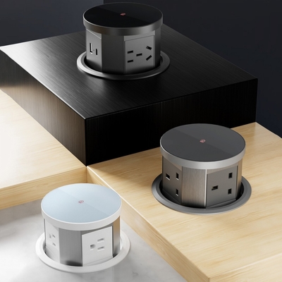 Socket d'alimentation caché avec port USB Socket de cuisine à courant alternatif 16A avec chargeur rapide sans fil pour Office