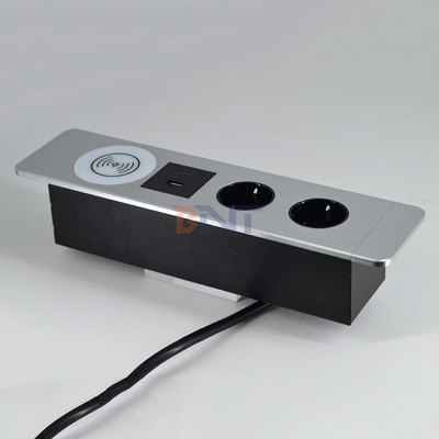 Sous-tableuse multifonctionnelle de bureau Socket électrique UE avec ports USB A + C et chargeur sans fil
