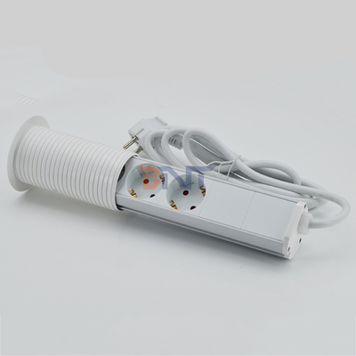 IP44 6cm Couleur blanche prise électrique verticale de la tour de cuisine avec charge USB