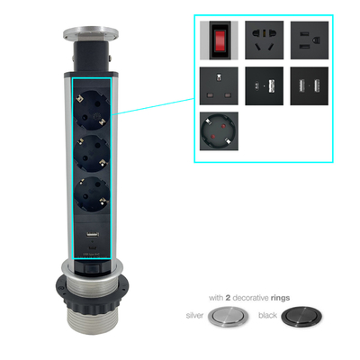 Cercle rond Couverture de cuisine cachée avec prise USB et prise pour le comptoir