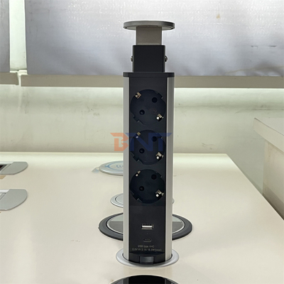 Cercle rond Couverture de cuisine cachée avec prise USB et prise pour le comptoir