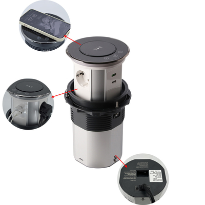 Cuisine Disguise Personnaliser les prises électriques moteurisées de la cuisine sur table Les prises de la tour avec les prises de charge USB A + C
