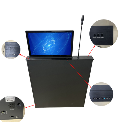 Système de conférence 15,6 pouces Moniteur LCD moteuré Pop up Ascenseur personnalisé Taille 17 ~ 24 pouces Écran d'ordinateur