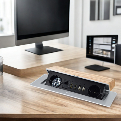 Télécommande intégrée avec prise électrique UE Télécommande intégrée IP44 2 prises AC RJ45 Réseau et prise HDMI