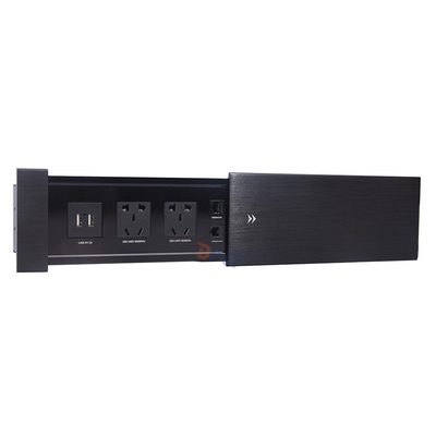 Socket électrique à couverture coulissante multifonctionnelle pour bureaux avec charge USB