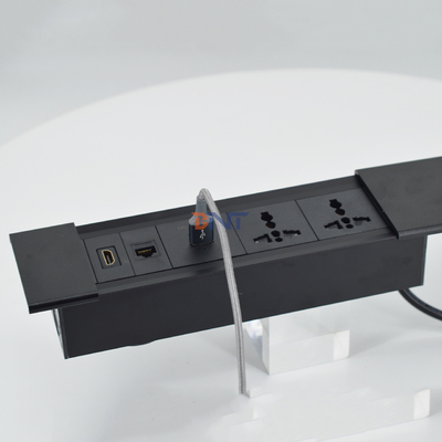 Socket électrique à couverture coulissante multifonctionnelle pour bureaux avec module de charge USB