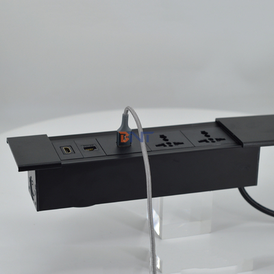 Socket électrique à couverture coulissante multifonctionnelle pour bureaux avec module de charge USB