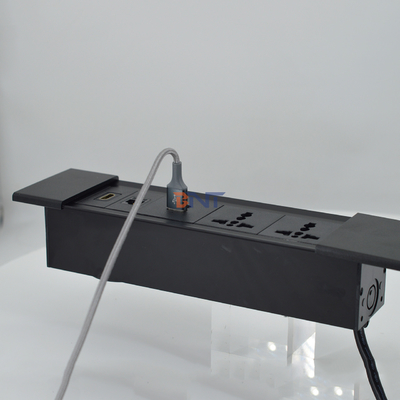 Socket électrique à couverture coulissante multifonctionnelle pour bureaux avec module de charge USB