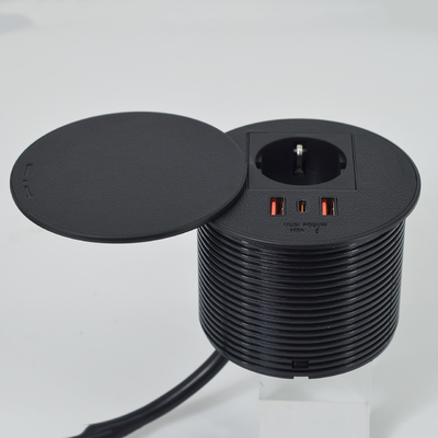 Meubles de bureau Ronde EU prise électrique & 2 usb a+ 1c pour canapé table basse station de charge