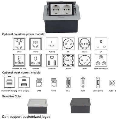 OEM/ODM Modern Office Essential BNT Socket Popup avec 2 prises de courant alternatif intégrées