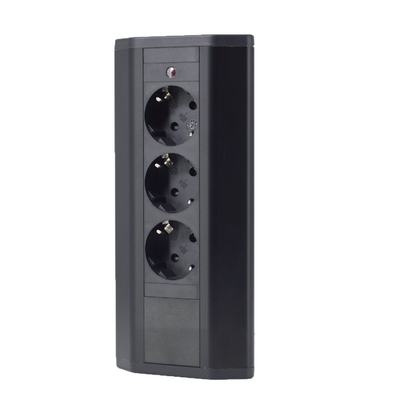 OEM/ODM prise d'alimentation d'angle prise d'alimentation électrique UE avec 3 prises de courant alternatif adaptée au bureau / bureau / table / cuisine