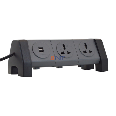OEM/ODM Sortie de tour de câble d'extension d'alimentation universelle avec 2 prises de recharge USB Protecteur contre les surtensions pour bureau