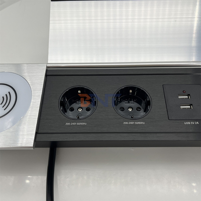 prise électrique multifonctionnelle avec USB et couvercle coulissant - parfaite pour les bureaux et les postes de travail