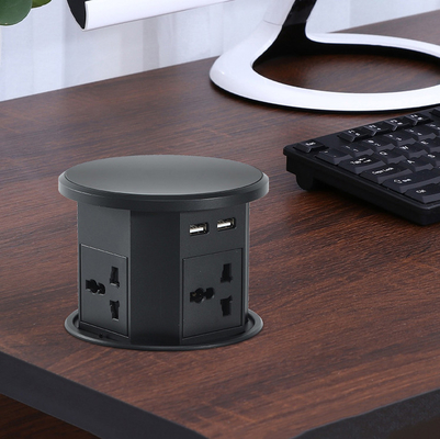 OEM/ODM Smart Pop-Up Power Outlet Socket de table en aluminium avec 4 prises AC et 2 ports USB Norme IP44 pour le chargement