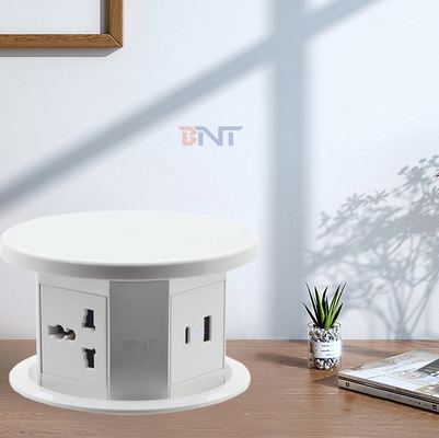 OEM/ODM Smart Pop-Up Power Outlet Socket de table en aluminium avec 4 prises AC et 2 ports USB Norme IP44 pour le chargement