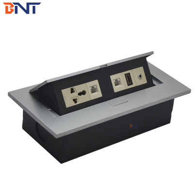 Téléphone caché 3.5 Porte-bouteilles en noir mat, prise d' alimentation pour table