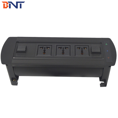 Socket multimédia électrique en alliage d'aluminium noir