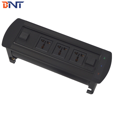 Socket multimédia électrique en alliage d'aluminium noir
