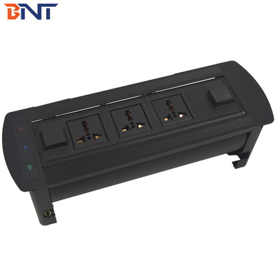 Socket multimédia électrique en alliage d'aluminium noir