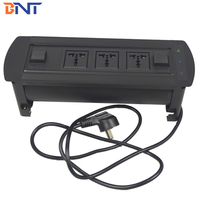 Socket multimédia électrique en alliage d'aluminium noir