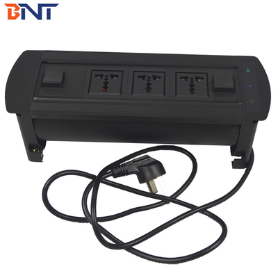 Socket multimédia électrique en alliage d'aluminium noir