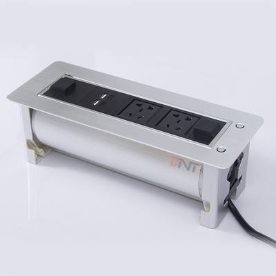 Double chargeur USB Bureau en alliage d'aluminium Sortie de prise de courant