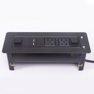 Double chargeur USB Bureau en alliage d'aluminium Sortie de prise de courant