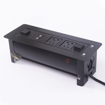 Double chargeur USB Bureau en alliage d'aluminium Sortie de prise de courant
