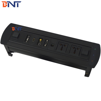 Socket de table de conférence caché électrique en aluminium avec câbles VGA