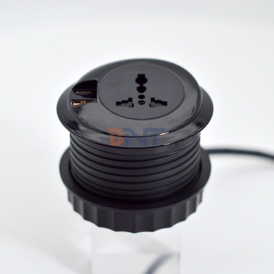 80 mm prises électriques rondes et prises électriques standard avec port de charge USB de type C