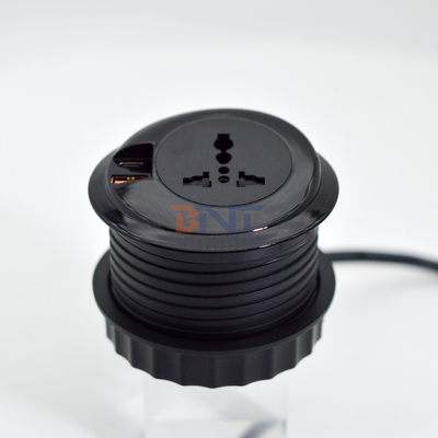 80 mm prises électriques rondes et prises électriques standard avec port de charge USB de type C