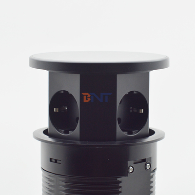 OEM/ODM Smart Pop-Up Power Outlet Socket de table en aluminium avec 3 prises de courant alternatif et 2 ports USB Norme IP44 pour le chargement