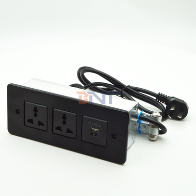 Tape d'alimentation en retrait USB C à recharge rapide Monture à la chasse à l'eau Table de bureau Meubles tiroir Socket Table de conférence Sortie cachée