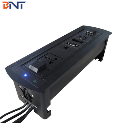 L'angle de renversement à 180 degrés noir connecteur multimédia pop-up de table manuel avec OEM / ODM