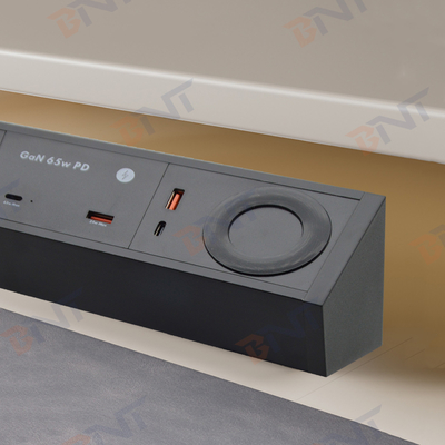 Multifonctionnelle 2 prises de courant alternatif double USB A + C Royaume-Uni 65W PD Charge rapide Appareil de bureau Serrage prise de courant