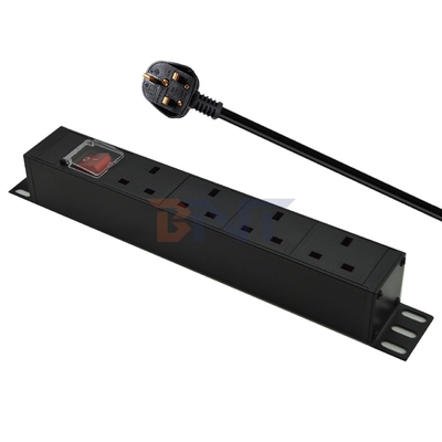 PDU 4 ports Sorties SPD Protecteur contre les surtensions prise de courant 3250W avec commutateur d'allumage/arrêt et câble d'alimentation