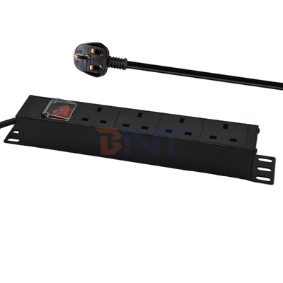 PDU 4 ports Sorties SPD Protecteur contre les surtensions prise de courant 3250W avec commutateur d'allumage/arrêt et câble d'alimentation