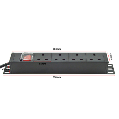PDU 4 ports Sorties SPD Protecteur contre les surtensions prise de courant 3250W avec commutateur d'allumage/arrêt et câble d'alimentation